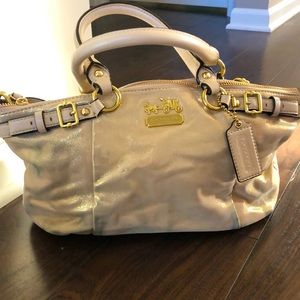 Gold metallic coach bag